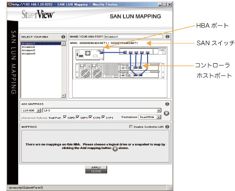 SAN LAN マッピング GUI イメージ